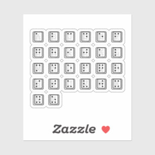 Computer Key Alphabet Braille Sticker