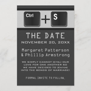 Computer Key Control Save the Date, Gray Date