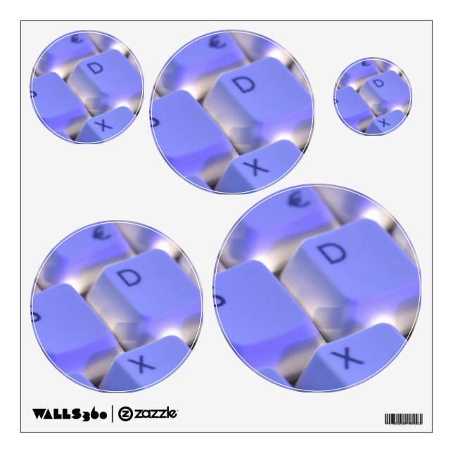 Computer Keyboard Blue light Wall Sticker (Front)