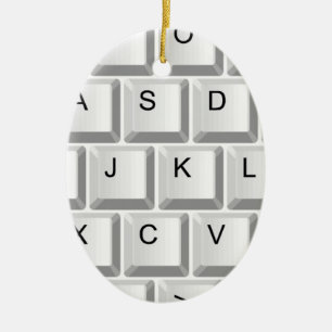 Computer Keyboard Ceramic Ornament
