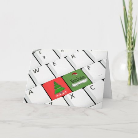Computer Keyboard Christmas Card