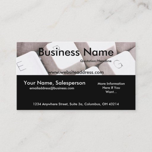 Customizable Computer Keyboard Design 1 Business Card