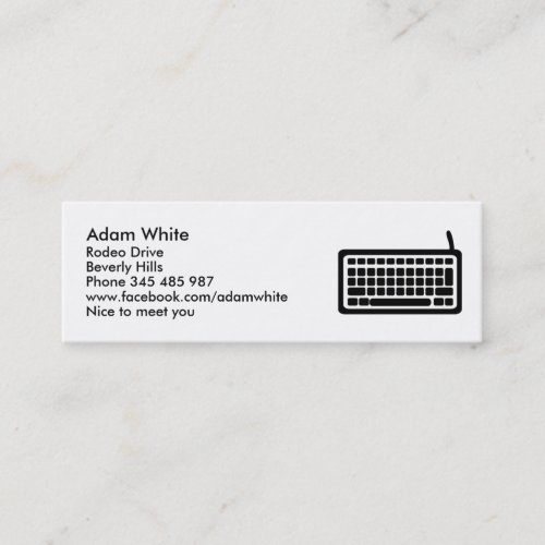 Computer keyboard business cards