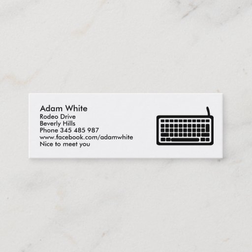 Customizable Computer keyboard business cards