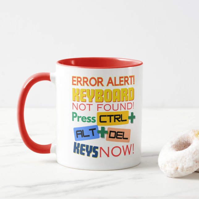 Computer Keyboard Not Found!  Mug (With Donut)