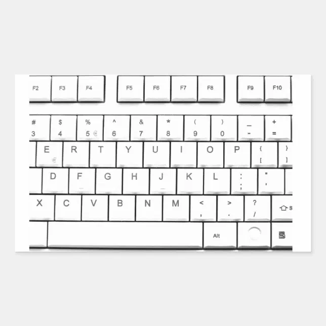 computer keyboard rectangular sticker | Zazzle