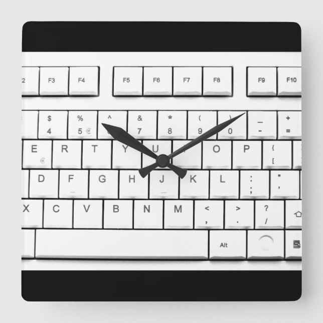 computer keyboard square wall clock (Front)