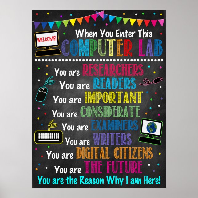 Computer Lab Rainbow Poster (Front)