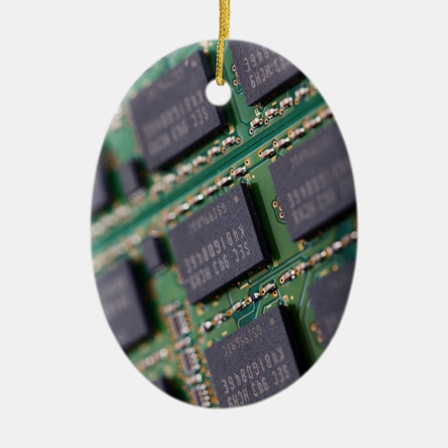 Computer Memory Chips Ceramic Ornament (Front)