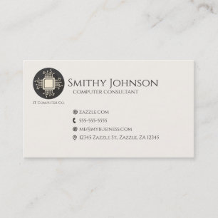 Computer Microchip Black Business Card