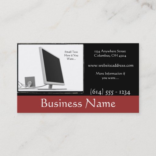 Customizable Computer Monitor Business Card