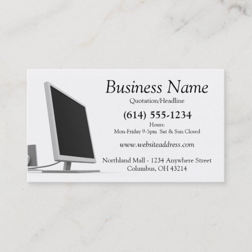 Customizable Computer Monitor Business Card Design 2