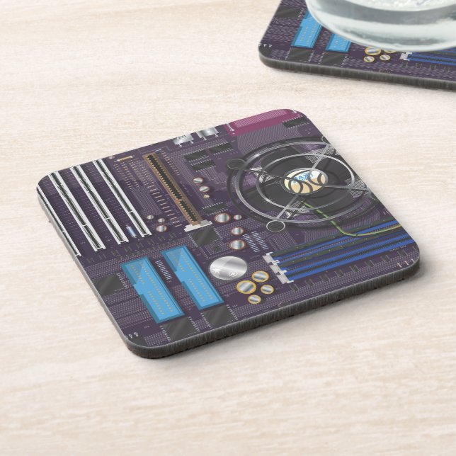 Computer Motherboard Beverage Coaster (Left Side)