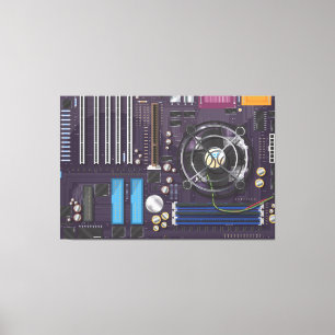 Computer Motherboard Canvas Print