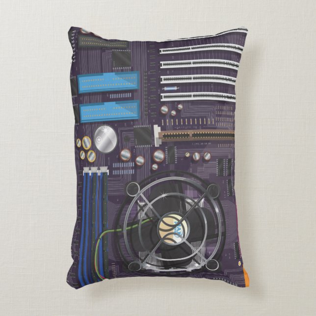Computer Motherboard CPU Accent Pillow (Front(Vertical))