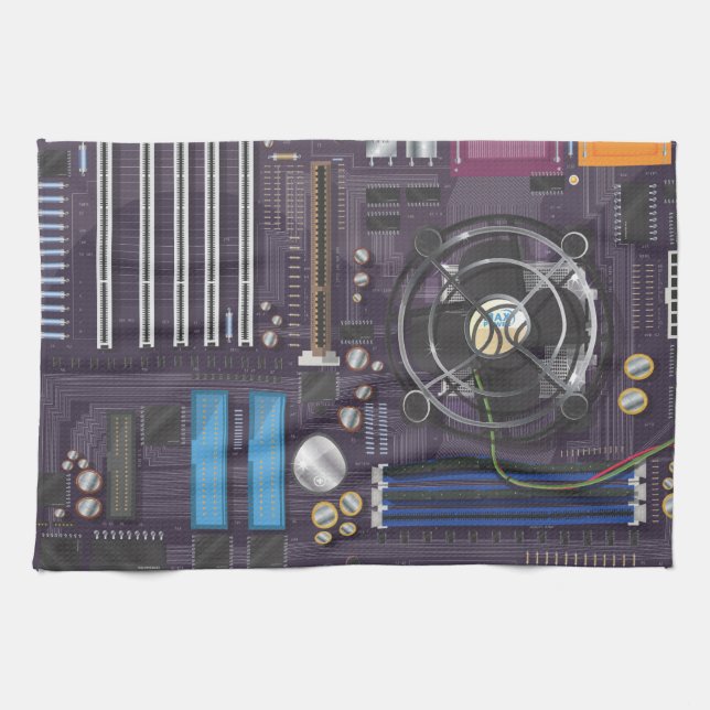 Computer Motherboard Kitchen Towel (Horizontal)