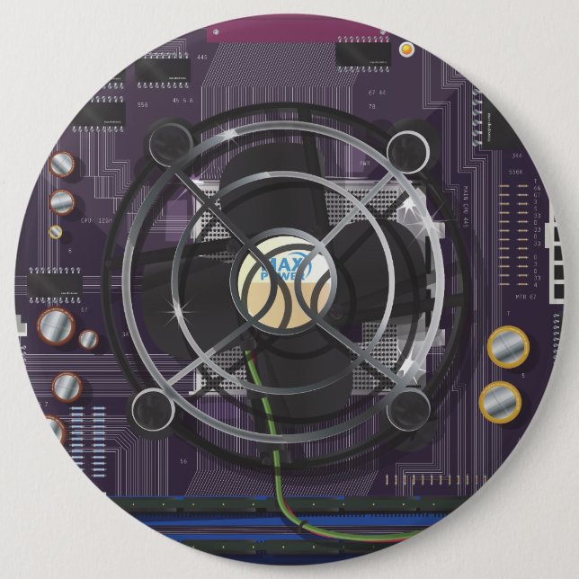 Computer Motherboard Pinback Button (Front)