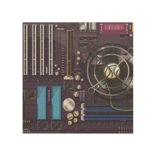 Computer Motherboard Wood Wall Art