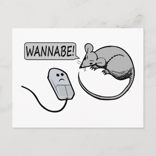 Computer Mouse Wannabe Postcard (Front)