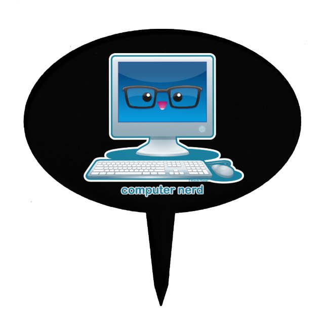 Computer Nerd Cake Topper (Front)