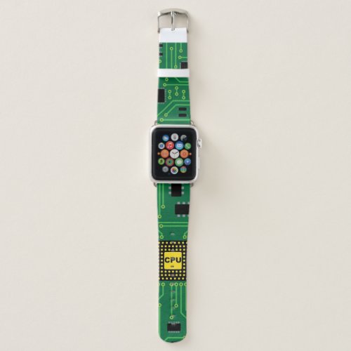 Computer Nerd Circuit Board CPU Apple Watch Band