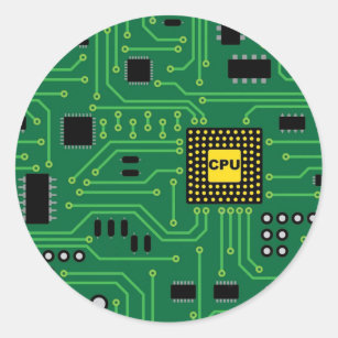 Computer Nerd Circuit Board CPU                  I Classic Round Sticker