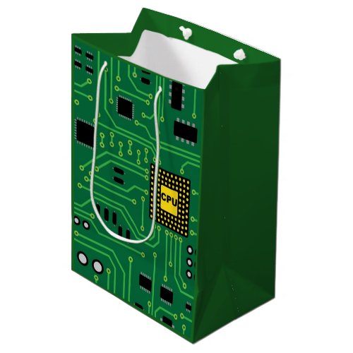 Computer Nerd Circuit Board CPU                  I Medium Gift Bag