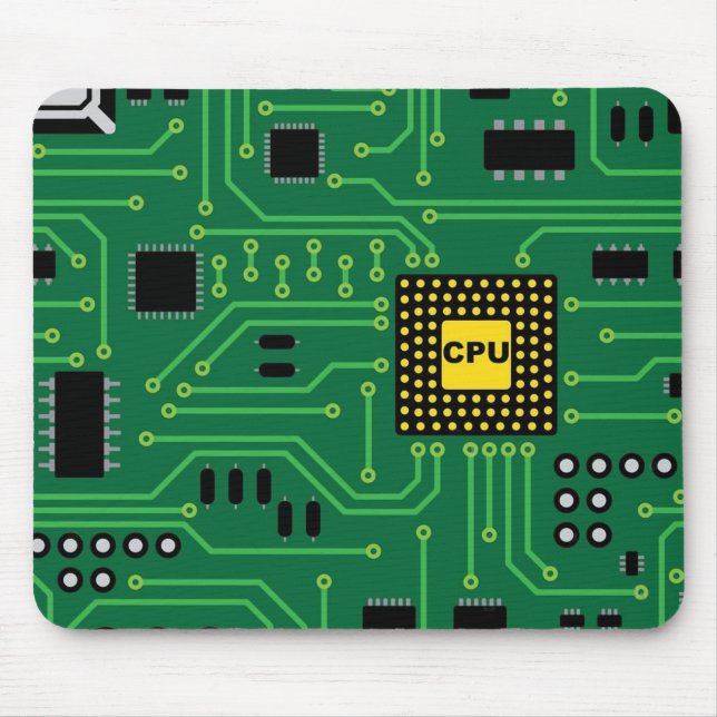 Computer Nerd Circuit Board CPU                  I Mouse Pad (Front)