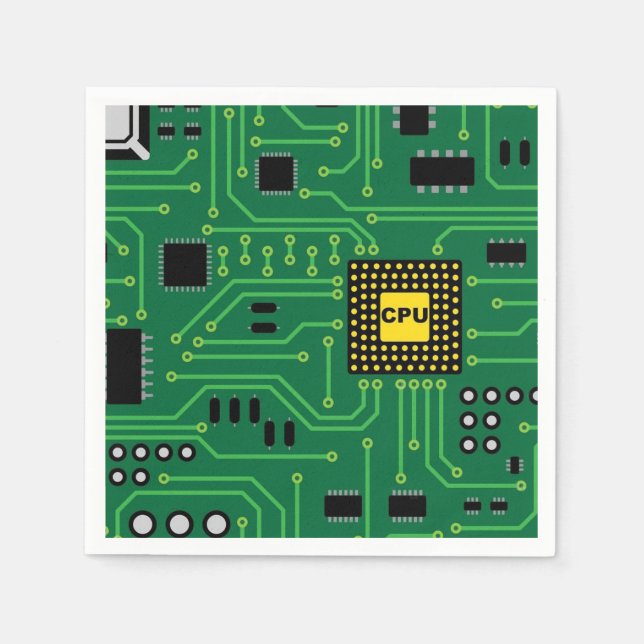 Computer Nerd Circuit Board CPU                  I Napkins (Front)