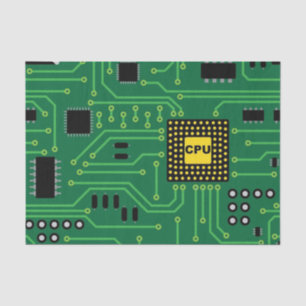 Computer Nerd Circuit Board CPU                  I Tissue Paper