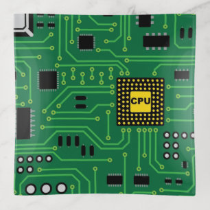 Computer Nerd Circuit Board CPU I Trinket Tray