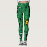 Computer Nerd Circuit Board CPU Leggings