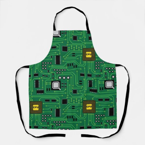 Computer Nerd Circuit Board CPU Technology BBQ Apron