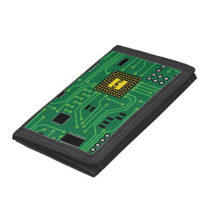 Computer Nerd Circuit Board CPU Tri-fold Wallet