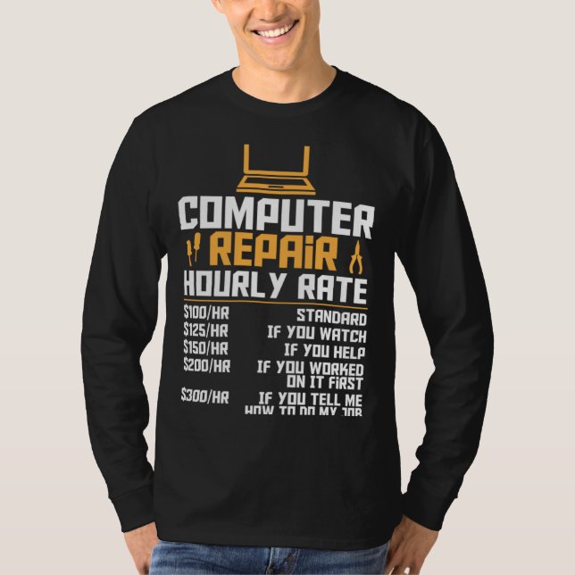 Computer Nerd  Computer Engineer  Computer Hourly  T-Shirt (Front)