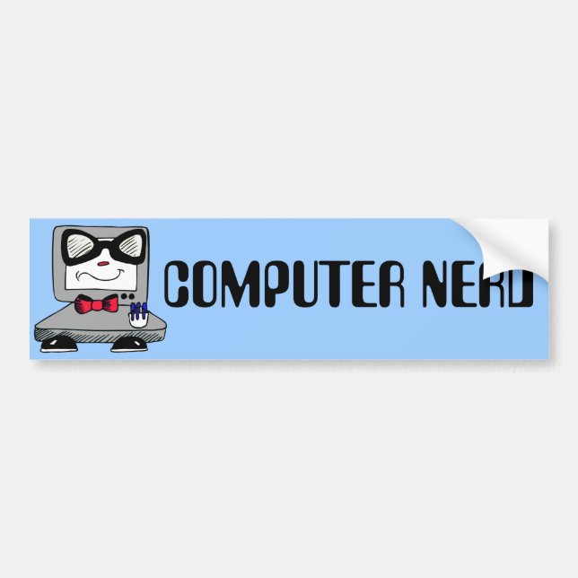 Computer Nerd - Customize Text and Color Bumper Sticker (Front)