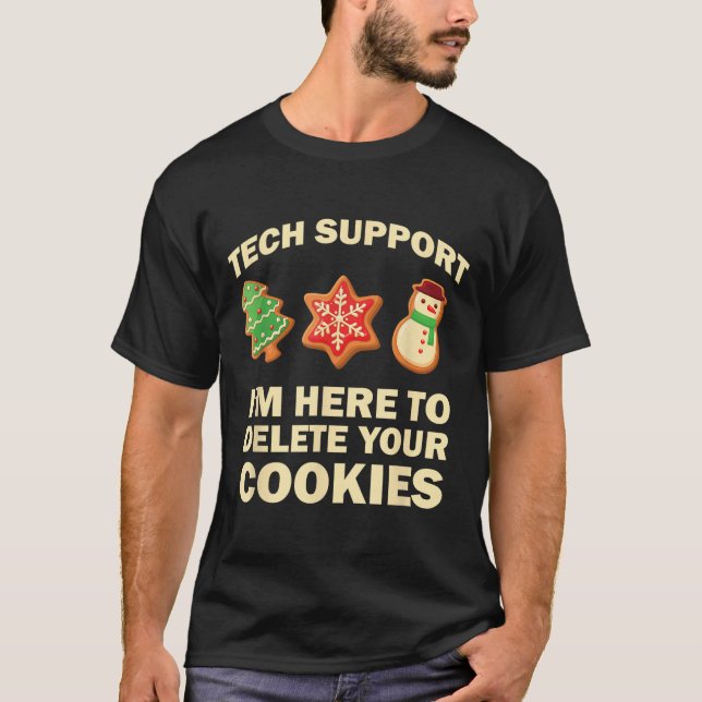 Computer Nerd Funny Christmas Designs Men's Black  T-Shirt (Front)