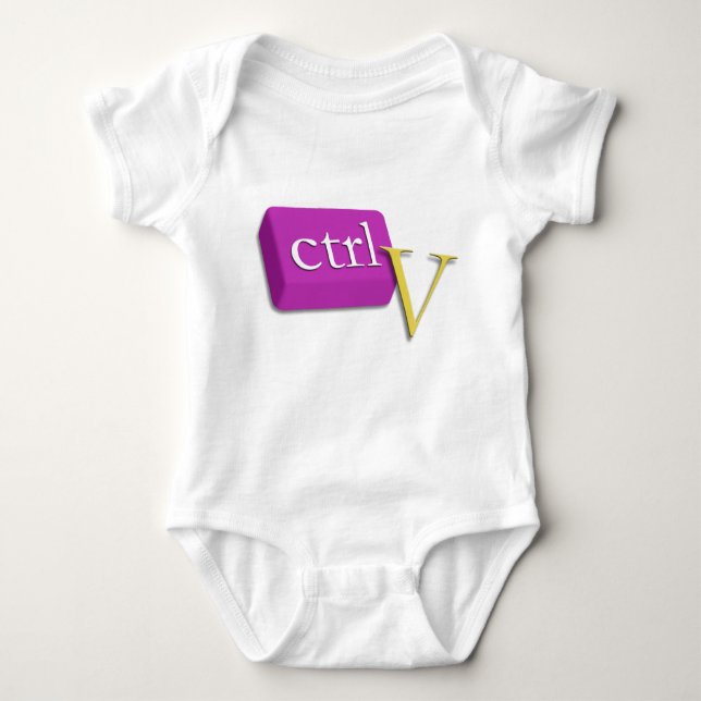 Computer Nerd Twin Baby 2 of 2 (ctrl V) Onsies Baby Bodysuit (Front)