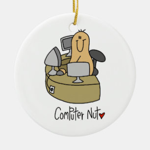 Computer Nut T-shirts and Gifts Ceramic Ornament