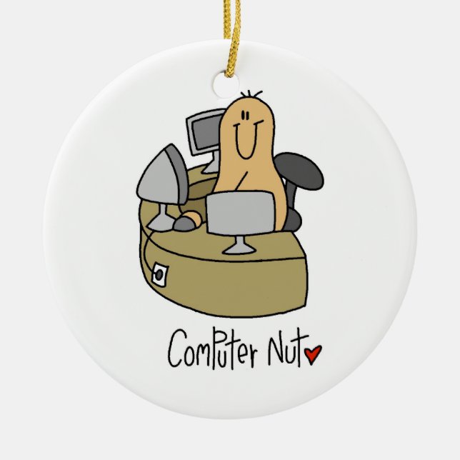 Computer Nut T-shirts and Gifts Ceramic Ornament (Front)