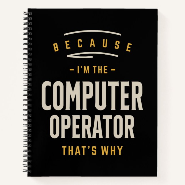 Computer Operator Job Title Profession Notebook (Front)