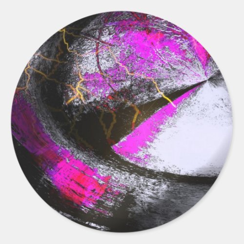 Computer Painting Digital Abstract Classic Round Sticker