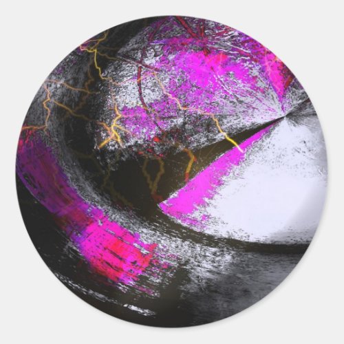 Computer Painting Digital Abstract Classic Round Sticker