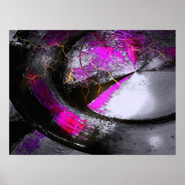 Computer Painting Digital Abstract Poster Print (Front)