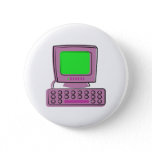 Computer Pinback Button