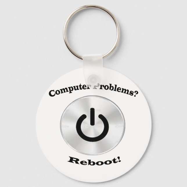 Computer Problems Black Letters Keychain (Front)