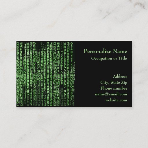Customizable Computer Program Data Matrix Tech Business Card