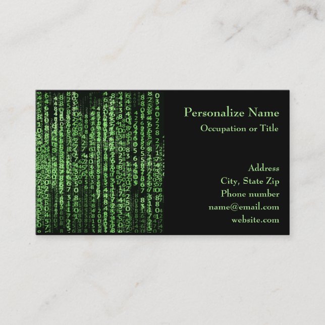 Computer Program Data Matrix Tech Business Card (Front)