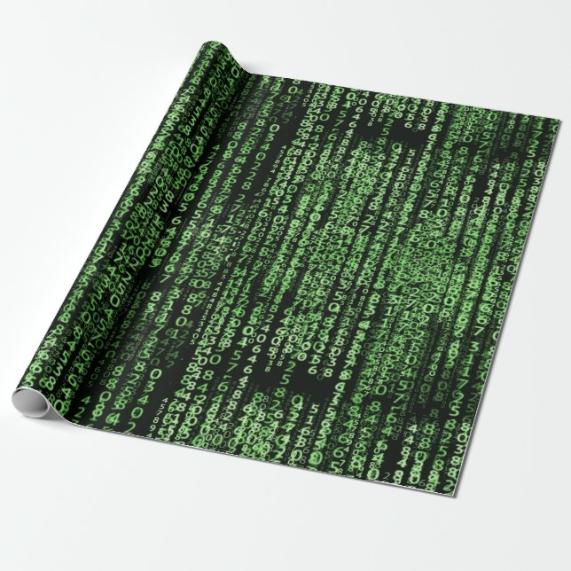 Computer Program Matrix Data  Pattern Theme Gift Wrapping Paper (Unrolled)