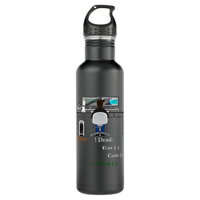 Computer Programmer and Developer Stainless Steel Water Bottle (Front)